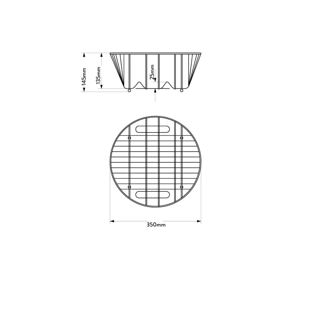 MERCER AD050 ROUND DISH RACK STAINLESS STEEL