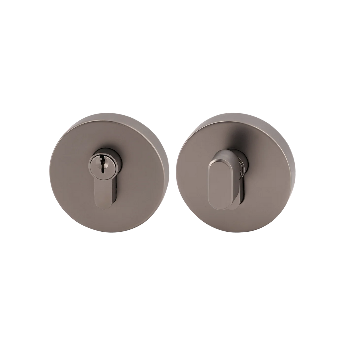MILES NELSON ENTRANCE DOOR S RANGE ROUND,GRAPHITE AND SQUARE SINGLE CYLINDER DEADBOLT-SATIN CHROME AND BLACK