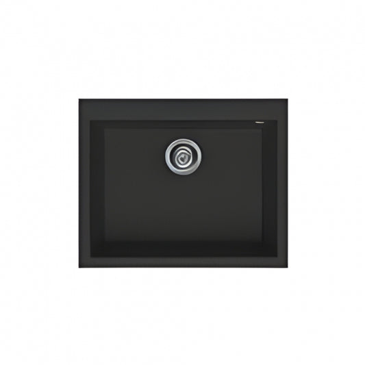 BURNS & FERALL ELLECI QUADRA GRANITEK 580 x 440MM ELGQ110-40 UNDERMOUNT & TOP MOUNT FULL BLACK & WHITE