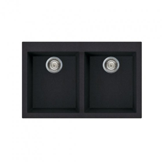 BURNS & FERALL ELLECI QUADRA GRANITEK SINGLE & DOUBLE UNDERMOUNT & TOP MOUNT FULL BLACK