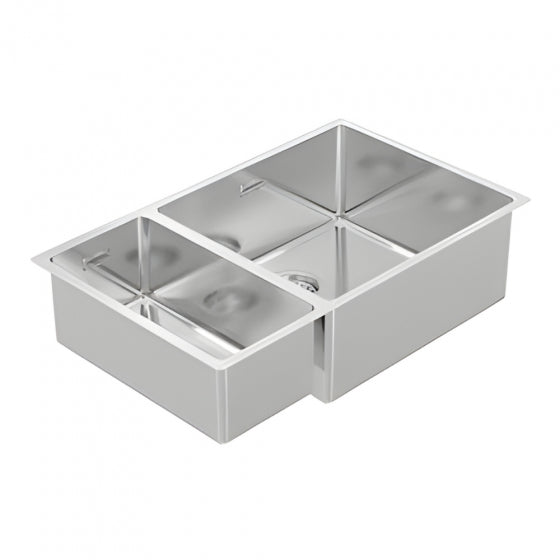 BURNS & FERALL BDM450D DESIGNER 450/200 R15 DOUBLE BOWL LEFT & RIGHT 1.2MM STAINLESS STEEL