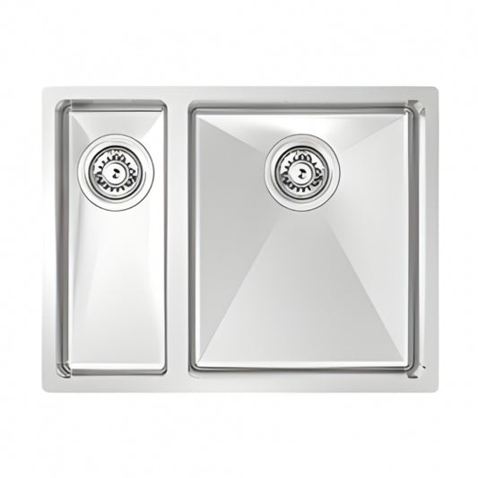 BURNS & FERALL BDM570 Left & Right Double Fabricated Bowl (340+160)x400x200mm 1.2mm Stainless Steel