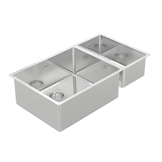 BURNS & FERALL BDM795 DESIGNER 795 R15 LEFT RIGHT DOUBLE FABRICATED BOWL(500+225) X 400 X 200MM 1.2MM STAINLESS STEEL