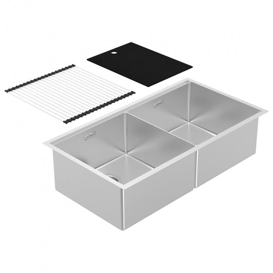 BURNS & FERALL PREP-CENTRE ITB400D 400MM TWIN BOWL WITH INTEGRATED CHOPPING BOARD AND ROLLER MAT