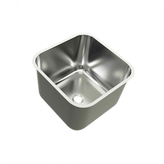 BURNS & FERALL CLASSIC B400 SINGLE BOWL 50MM CENTRAL WASTE & NO OVERFLOW - 0.9MM STAINLESS STEEL