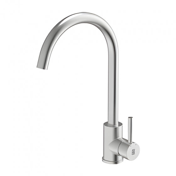BURNS & FERALL ZOMODO PEARLARC NOX SWIVEL SPOUT NOX029SS GOOSE NECK TAP IN BRUSHED STAINLESS STEEL