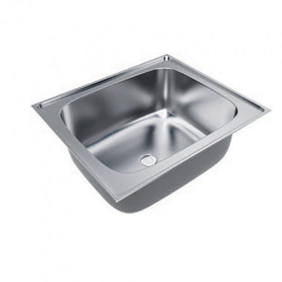 BURNS & FERALL BFL600 DESIGNER 600 R95 LAUNDRY TUB SINGLE BOWL TOP MOUNT NO OVERFLOW - STAINLESS STEEL