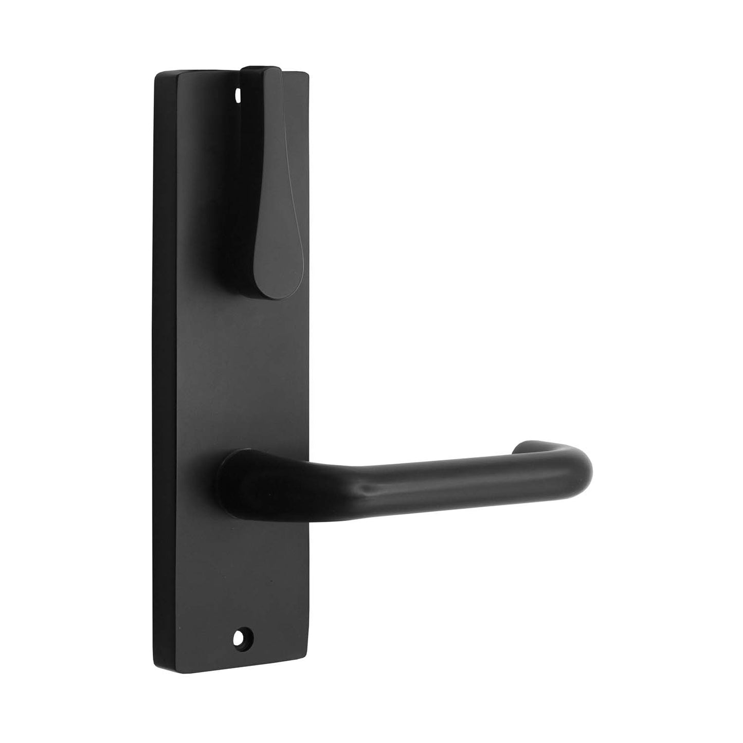 MILES NELSON COMMERCIAL 87 & 90 LEVER ON WIDE LONG PLATE - INTERNAL / LEVER / LARGE TURN INDICATING- SATIN CHROME ON BRASS AND MATT BLACK