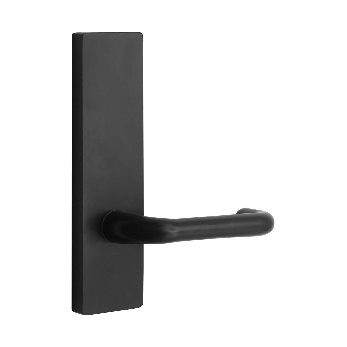 MILES NELSON COMMERCIAL 87 & 90 LEVER ON WIDE LONG PLATE - EXTERNAL / LEVER / PLAIN - SATIN CHROME ON BRASS AND MATT BLACK