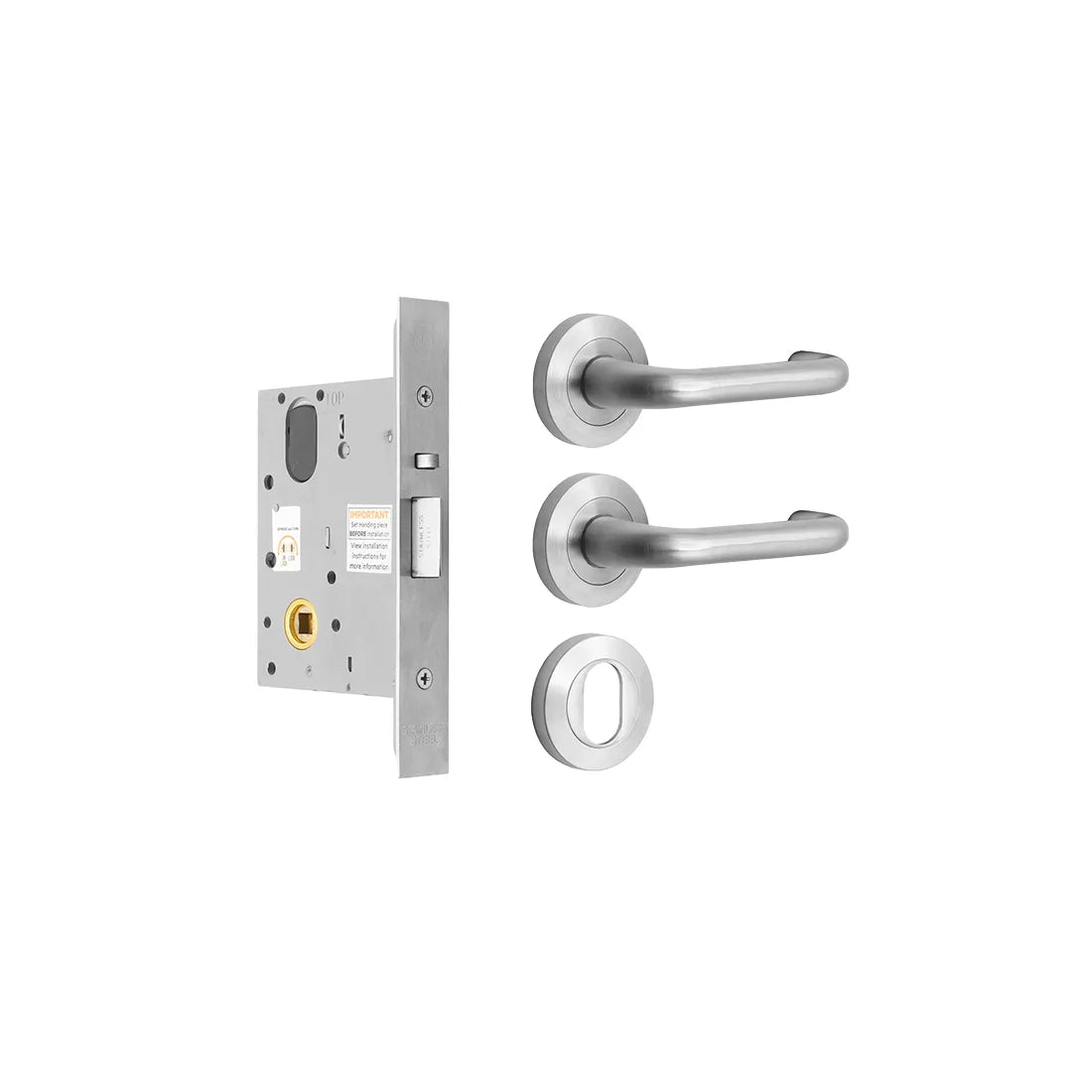 MILES NELSON COMMERCIAL ROUND ROSE CLASSROOM / STOREROOM TRADE KIT - SATIN CHROME ON BRASS PRICED PER SET