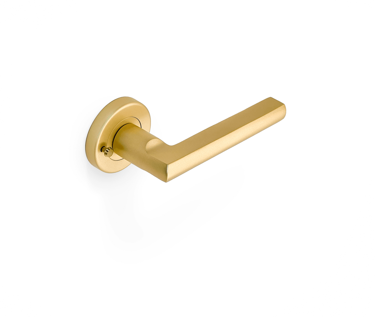 MILES NELSON DOOR HANDLES MILANO RANGE SATIN BRASS FINISH PARMA INTERGRATED PRIVACY SET 55MM ROUND ROSE