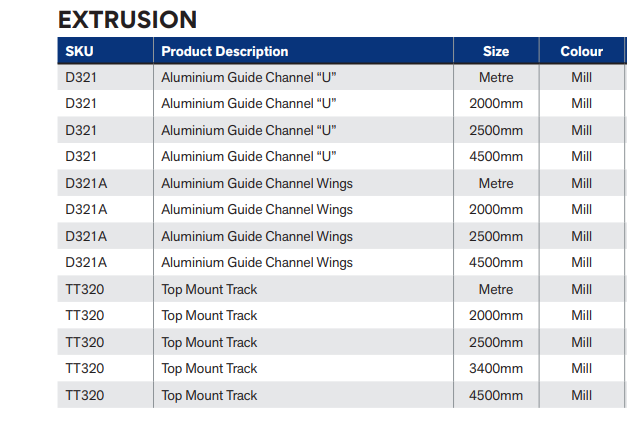 Cowdroy Triumph Folding Door Track System 22kg for Single Internal doors and components 22kg
