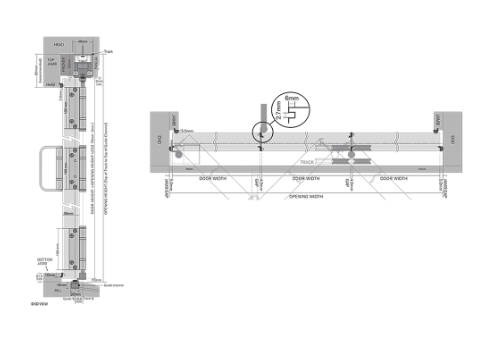 Cowdroy All Weather Door Sliding Track System 240kg Single for External Doors components 240kg
