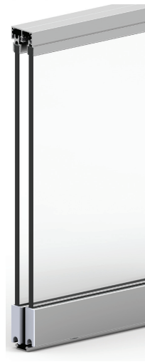 Cowdroy Roller Bearing 6 Sliding Glass Double Door Track System and Components - Metre ,4500mm (Mill ,Anodised)