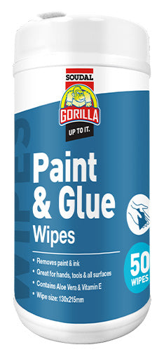 SOUDAL GORILLA PAINT & GLUE WIPES 50PK PRICED PER UNIT MINIMUM ORDER 12 UNITS