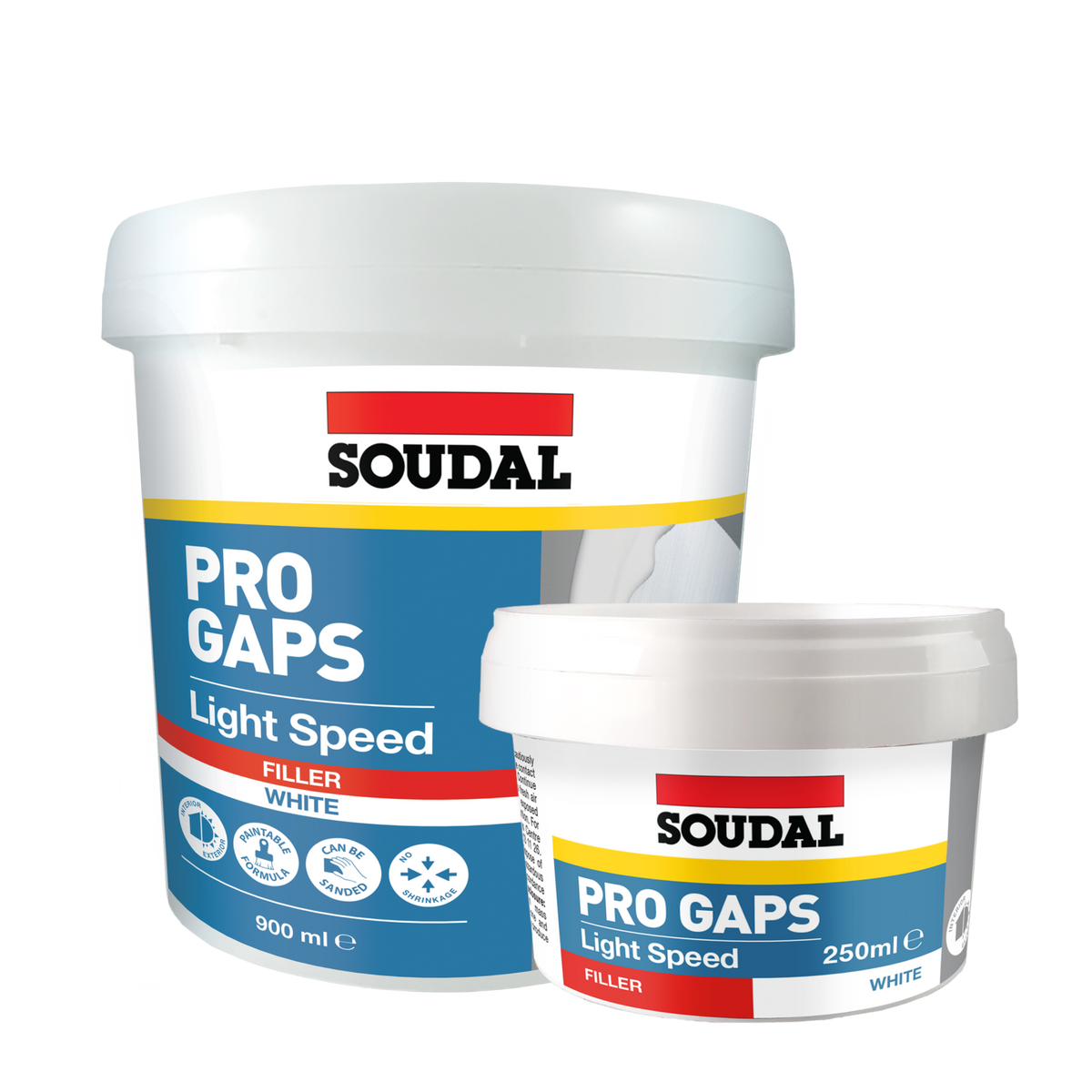 SOUDAL PRO GAPS LIGHT SPEED FILLER 250ML AND 900ML PRICED PER UNIT MINIMUM ORDER QUANTITY 12 UNITS
