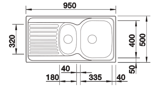 Blanco Germany Tipo 6 S & 6 XL - Basic Drainer Board Design, with 3.5" Basket Strainer , Blanco Stainless Range  Stainless steel