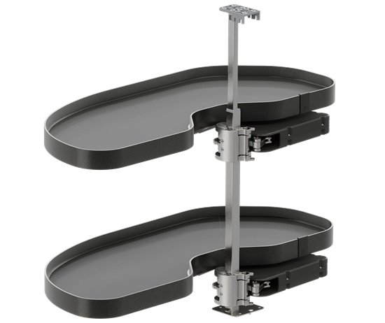 Tanova Vauth Sagel VS COR Spin 71 Revolving Corner Unit Mechanism for Retractable Doors - Unero Style - Cabinet 900mm - Lava Grey
