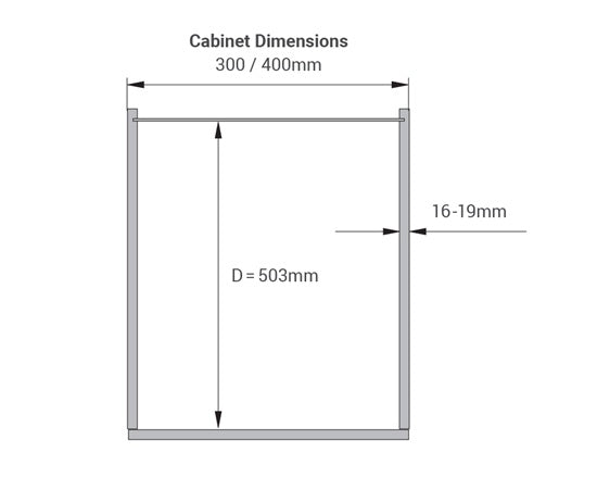 Tanova Vauth Sagel TAL Larder Pull Out Pantry Essentio Style - Height 1700-1950mm - Cabinet 300mm - 6 Baskets - White and Lava Grey