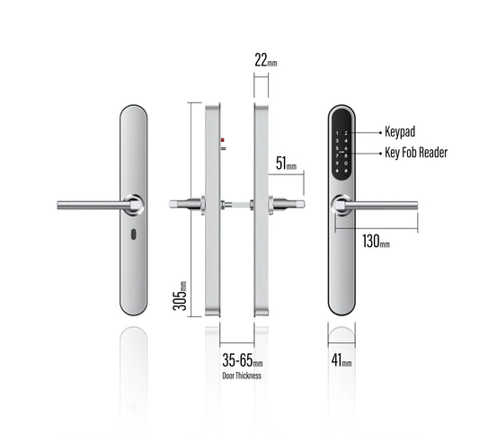 MILES NELSON ENTRANCE DOOR D-LOCK MN7000SS DIGITAL LOCK WITH MNC2200EP SATIN CHROME AND MATT BLACK WITH 29MM BACKSET MORTICE LOCK