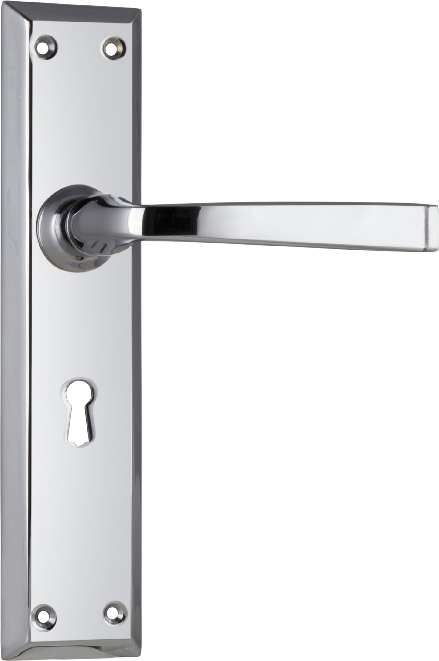 Door Lever Menton Lock Pair Chrome Plated H225xW50xP75mm