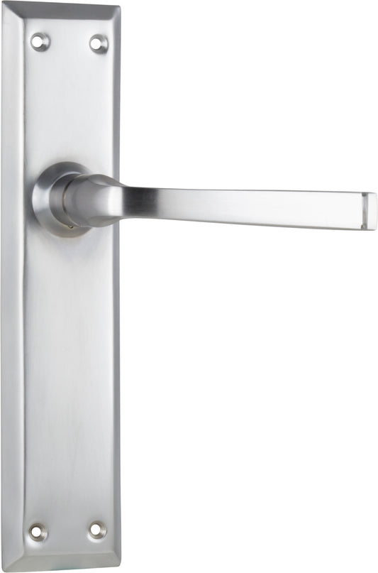 Door Lever Menton Latch Pair Satin Chrome H225xW50xP75mm