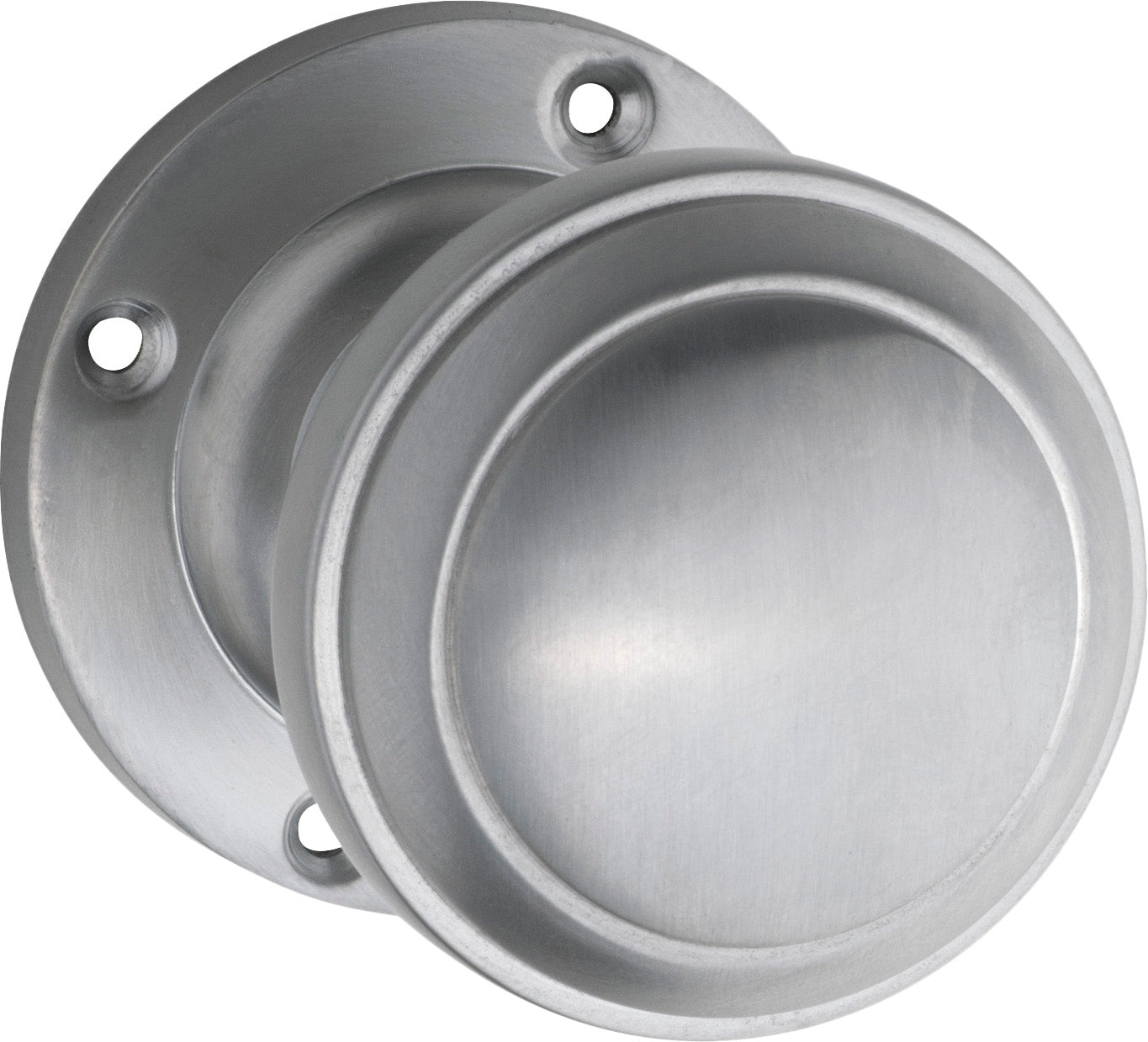 Door Knob Milton Round Rose Pair Satin Chrome D54xP65mm BP57mm