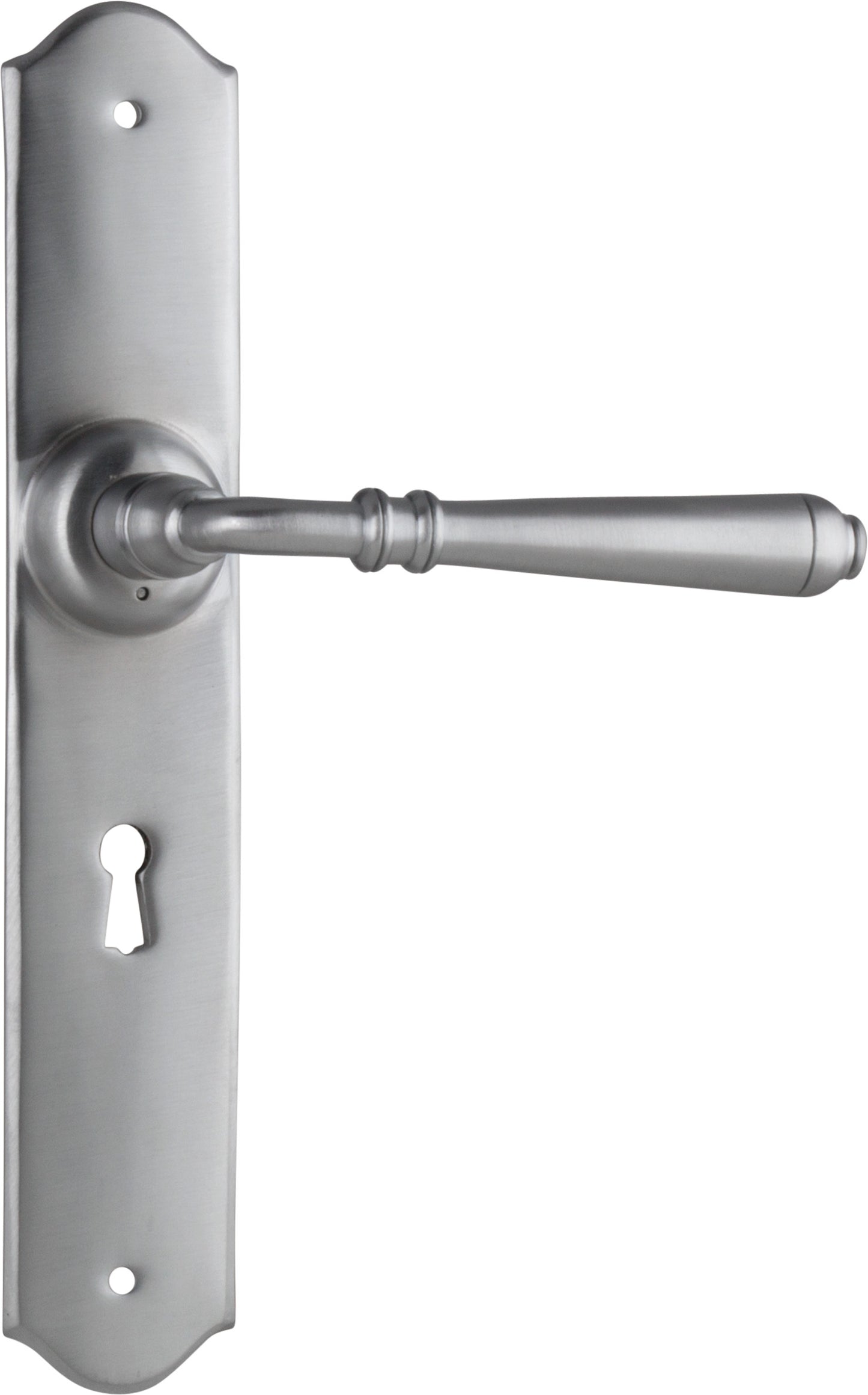 Door Lever Reims Lock Pair Satin Chrome H240xW40xP70mm