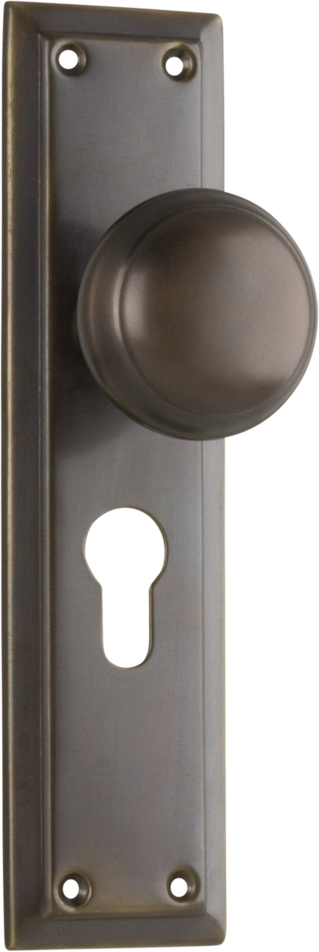 Door Knob Richmond Euro Pair Antique Brass H200xW50xP62mm