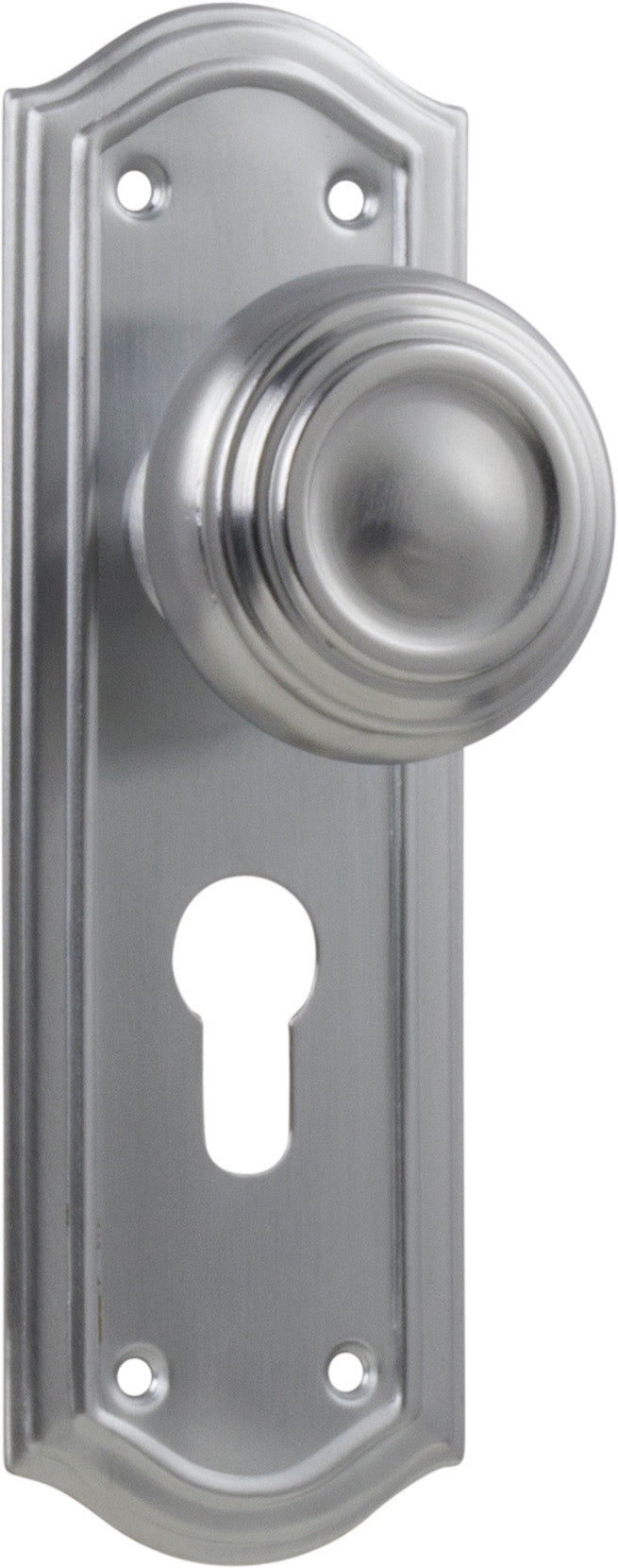 Door Knob Kensington Euro Pair Satin Chrome H175xP57xW58mm