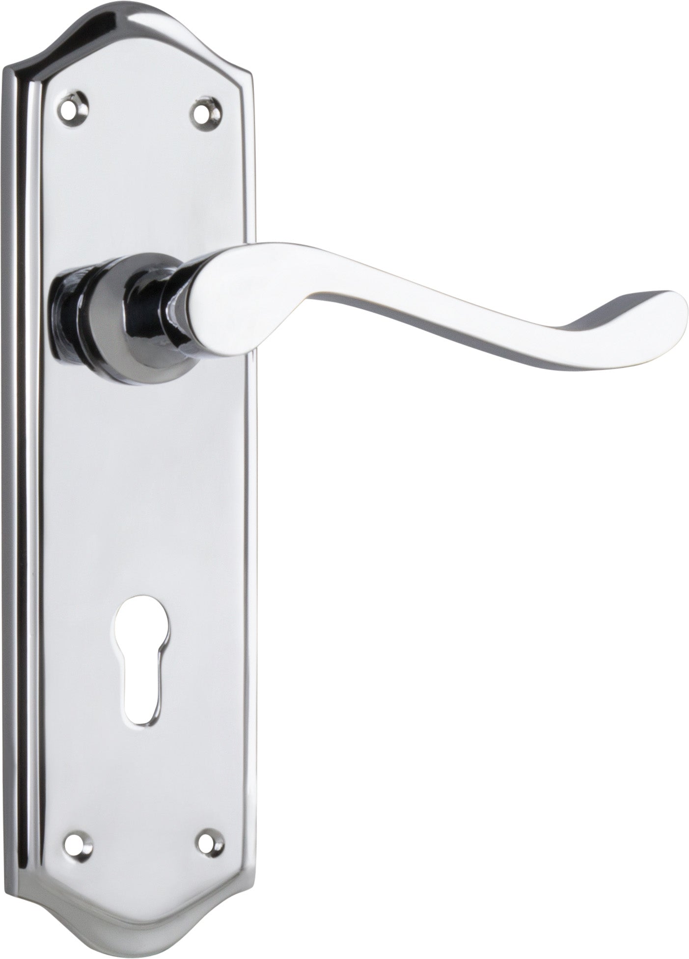 Door Lever Henley Lock Pair Chrome Plated H180xW50xP58mm