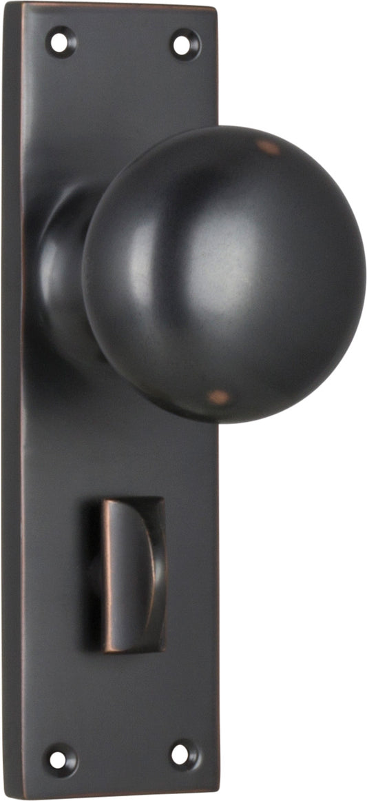 Door Knob Victorian Privacy Pair Antique Copper H152xW42xP75mm