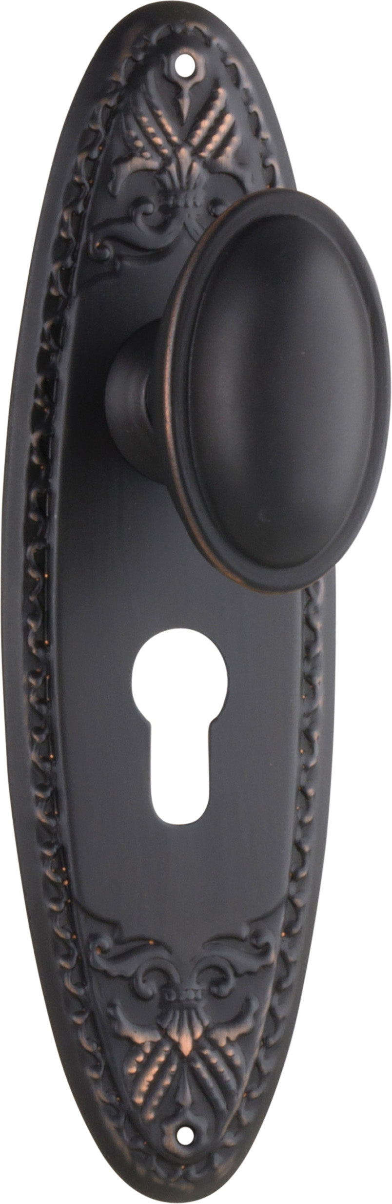 Door Knob Fitzroy Euro Pair Antique Copper H205xW63xP60mm