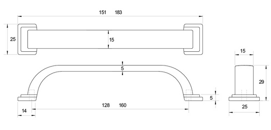 Kethy Windsor Handle C to C Cast Iron Available In 2 Sizes : 128mm ,160mm