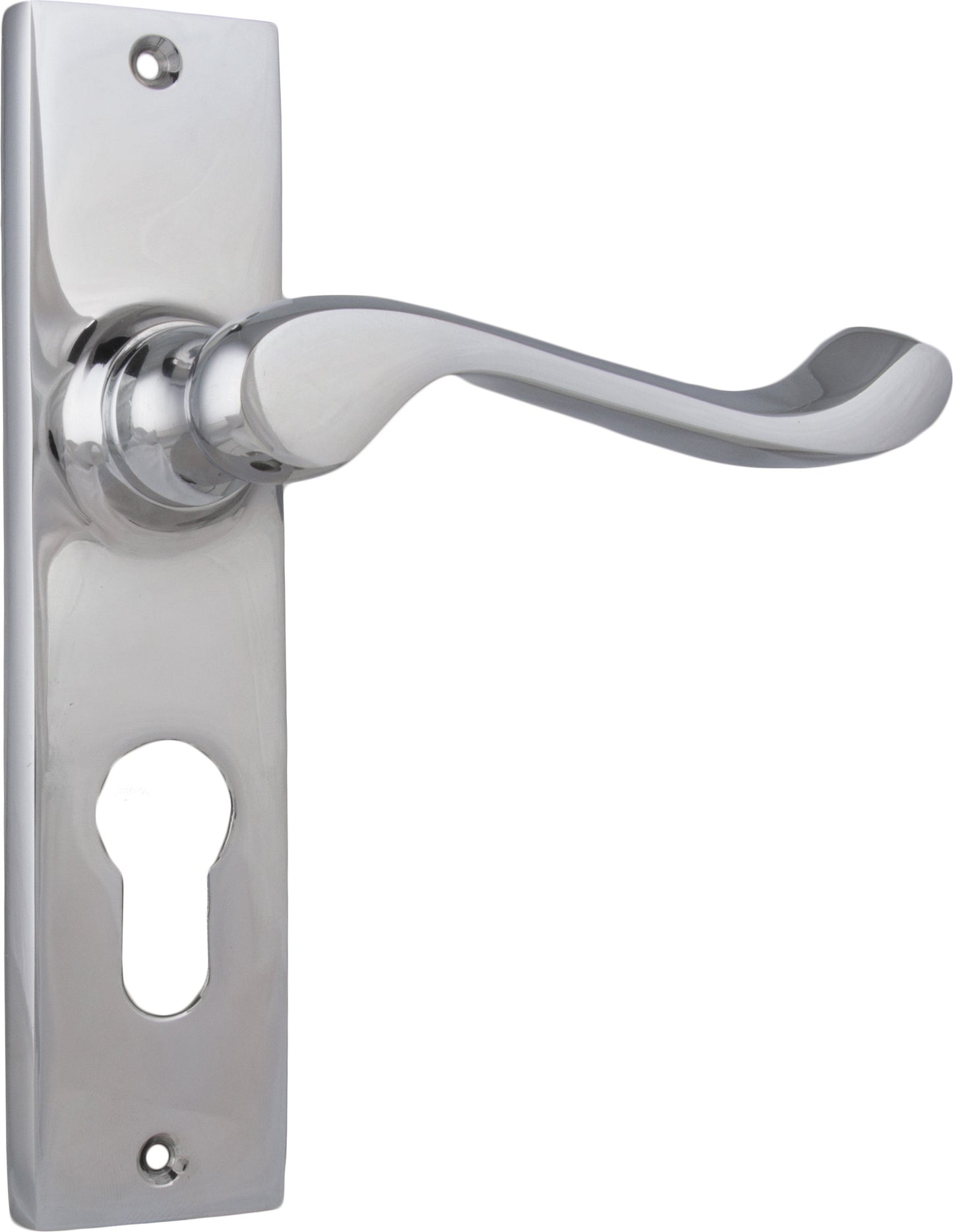 Door Lever Fremantle Euro Pair Chrome Plated H150xW35xP50mm