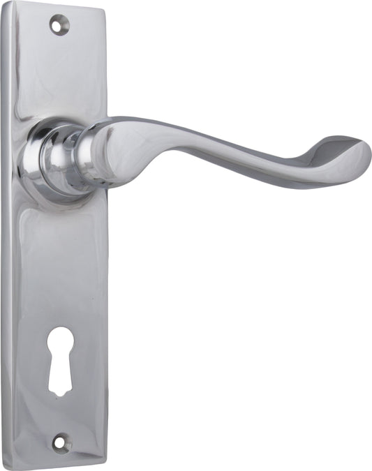 Door Lever Fremantle Lock Pair Chrome Plated H150xW35xP50mm