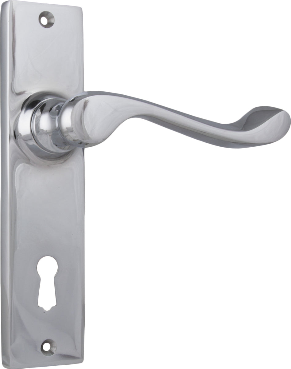 Door Lever Fremantle Lock Pair Chrome Plated H150xW35xP50mm Hardware