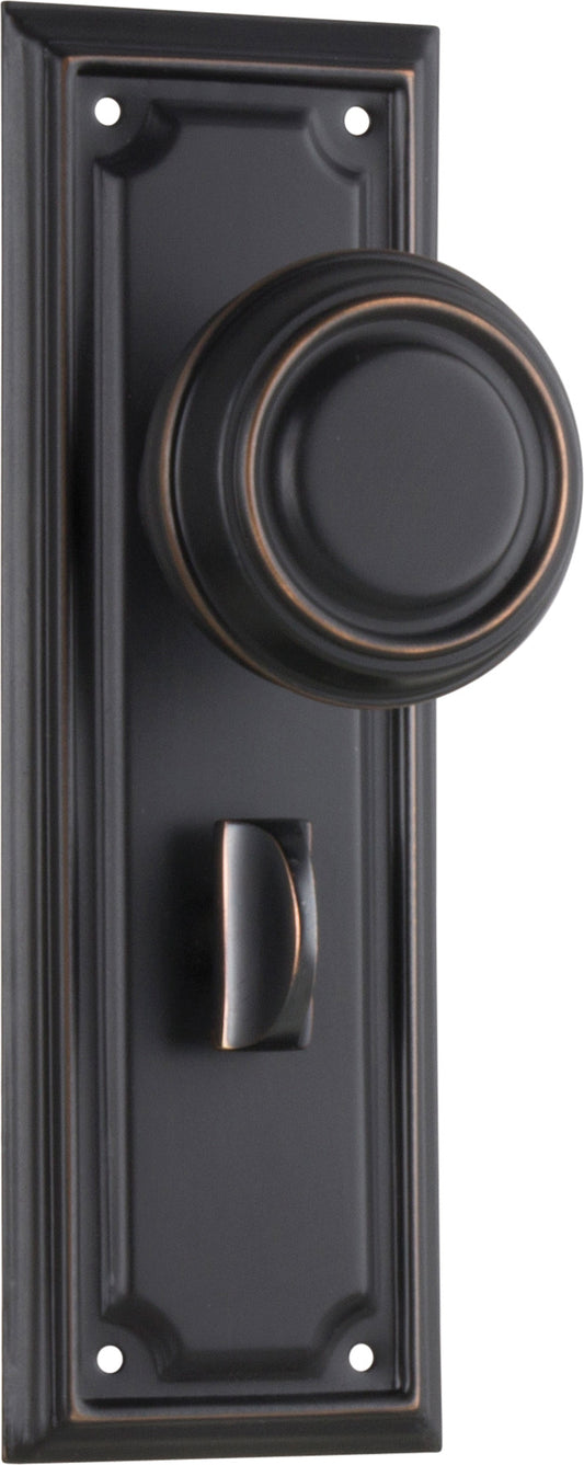 Door Knob Edwardian Privacy Pair Antique Copper H185xW60xP57mm
