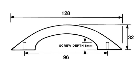 Kethy Timber Bow Handle Oval 96mm Beech & Maple