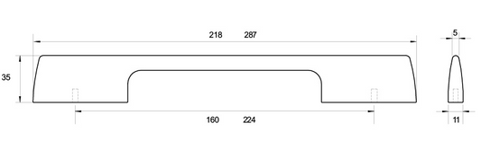 Kethy New Aero Handle 160mm C to C, O/A 218 Available In 3 Colours : Black Stain ,Oak ,Walnut