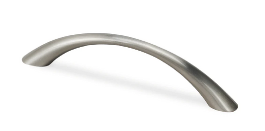 ELITE SLIM BOW HANDLE HOLE CENTRE 128MM HOLE ( LENGTH: 145mm x HEIGHT : 23mm x WIDTH : 10mm ) - BRUSHED NICKEL & MATT CHROME PLATED