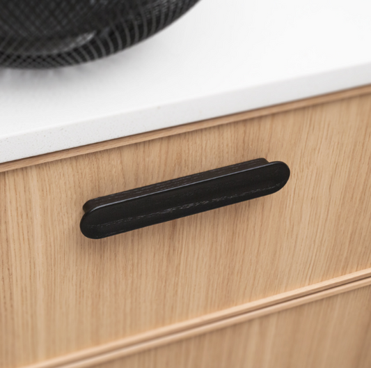 Kethy Ribe Handle 256mm C to C, O/A 284mm Available In 4 Colours : Black Stain ,Oak ,Oak Unfinished ,Walnut