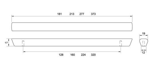 Kethy Listo Handle 320 C to C 373 O/A Available In 3 Colours : Black Stain ,Oak ,Walnut