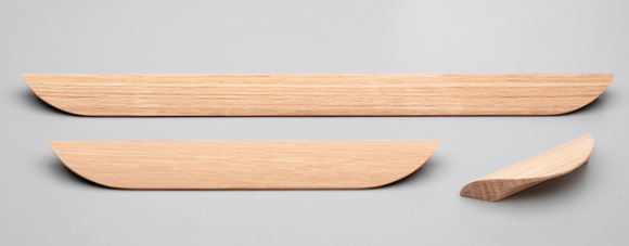 Kethy Archive Slant Handle Curved 320mm C to C Available In 4 Colours : Black Stain ,Oak ,Oak Unfinished ,Walnut
