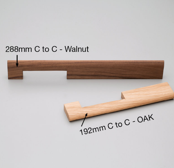 Kethy Astrid Timber D Handle 288mm C to C, O/A 320mm Available In 3 Colours : Black Stain ,Oak ,Walnut