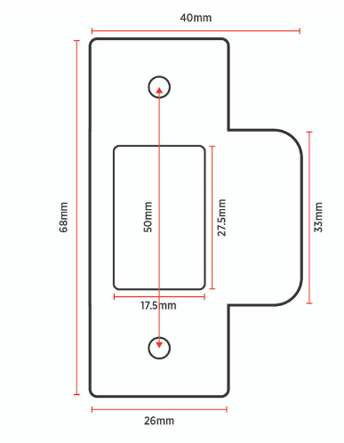 Sylvan T Striker Plate for Key and Knob Stainless steel