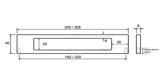 Kethy Keyline 320mm Cutout Handle Rectangular C to C Polished Chrome
