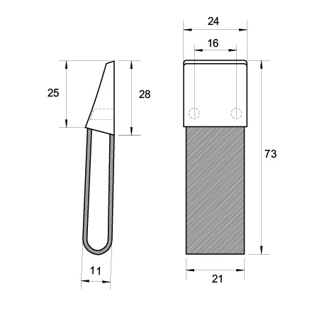 Kethy Black Leather and Zinc Flap Pull 16mm C to C