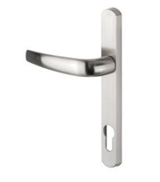 Sylvan Leo Lever Handle Euro Key 240mm Back Plate Available In 4 Colours : Black Powder Coated ,Grey ,Satin Nickel ,White Powder Coated