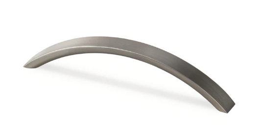 ELITE TOM FLAT BOW HANDLE HOLE CENTRE AVAILABLE IN 2 SIZES : 96MM ,128MM - BRUSHED NICKEL